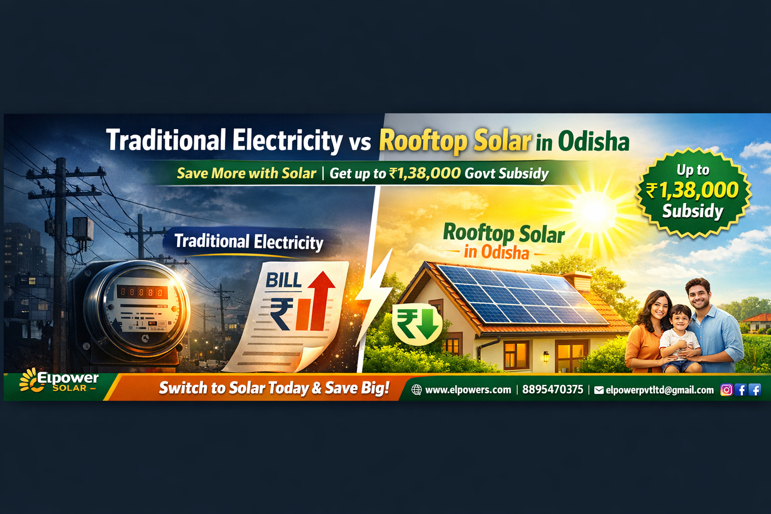 Traditional Electricity vs Rooftop Solar in Odisha: Which One Saves You More?